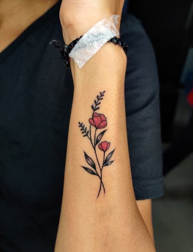 Wildflower wrist tattoo